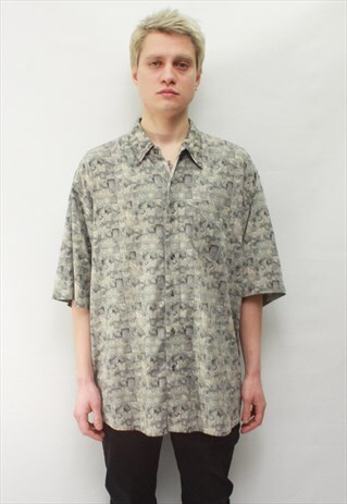 VINTAGE 80' AMAZING COOL OLDSCHOOL BEIGE SHIRT