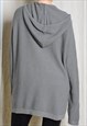 Y2K GREY MINIMALIST GRUNGE ZIPPER HOODIE JACKET