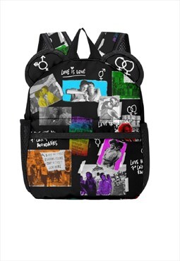 Gay bag LGBT backpack pride festival graffiti rucksack black