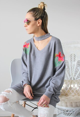 JUMPER FLOWER EMBROIDERY