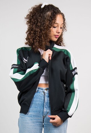 VINTAGE 90'S BLACK PUMA TRACKSUIT JACKET TOP