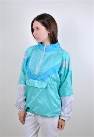 VINTAGE SPORT ANORAK, WOMEN'S COLORFUL WINDBREAKER
