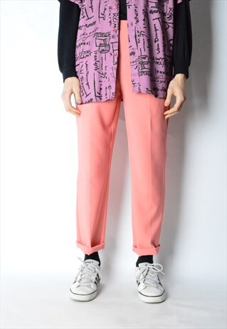 VINTAGE 90S UNISEX PASTEL PEACH PINK PANTS