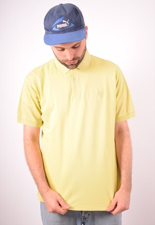 SERGIO TACCHINI MENS VINTAGE POLO SHIRT LARGE YELLOW 90S
