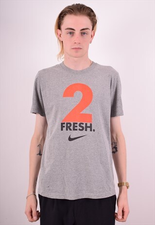 NIKE MENS VINTAGE T-SHIRT TOP MEDIUM GREY 90S