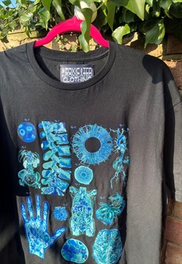 Black Cyber x-ray Festival Graphic Print T-shirt