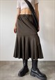 Preloved  brown ruffle midi skirt
