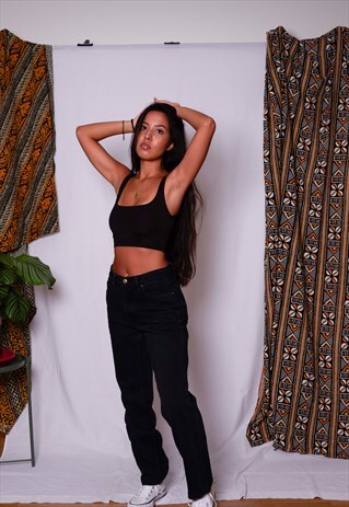 VINTAGE HIGH WAIST TEDDY'S DENIM JEANS TROUSERS