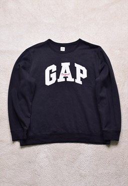 Vintage Gap Black Spell Out Embroidered Sweater