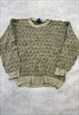 VINTAGE KNITTED JUMPER ABSTRACT PATTERNED KNIT SWEATER