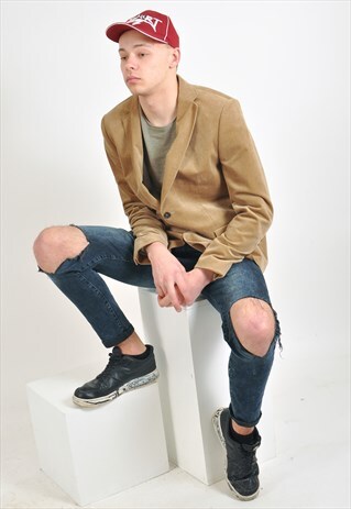 VINTAGE CORDUROY BLAZER JACKET IN BEIGE
