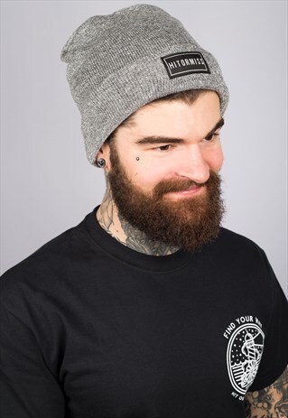 HOM LABEL GREY BEANIE