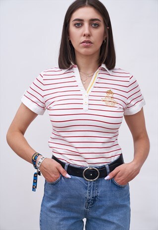 Y2K TOMMY HILFIGER STRIPED POLO SHIRT