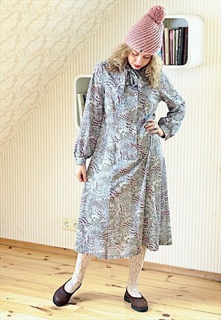 GREY AND PURPLE VINTAGE DRESS