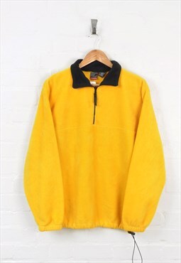 Vintage 1/4 Zip Block Colour Fleece Yellow Small