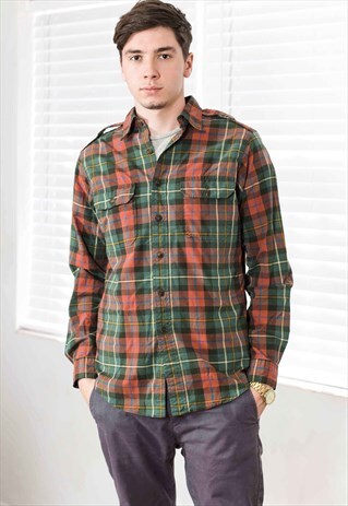 VINTAGE POLO RALPH LAUREN FLANNEL SHIRT 90S M 11.3