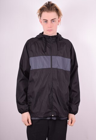 STARTER MENS VINTAGE HOODIE JACKET LARGE BLACK 90'S