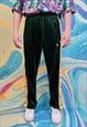 THREE STRIPE VELVET JOGGERS BUTTERFLY CLIP ON OVERALLS GREEN