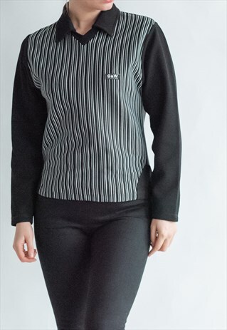 VINTAGE 00S BOXY POLO NECK JUMPER IN GREY