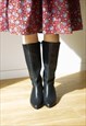 BLACK POINTED VINTAGE BOOTS WITH HEELS