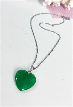 1990s Jade Heart Necklace
