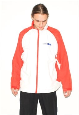 Vintage 90s casual track jacket in white / red