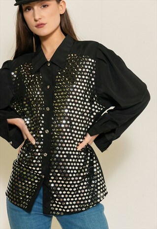 VINTAGE 90'S BLACK MIRROR EFFECT SHIRT