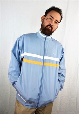 VINTAGE LIGHT BLUE PUMA TRACK JACKET