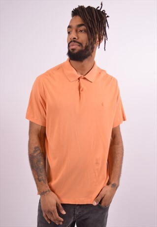 POLO RALPH LAUREN MENS VINTAGE POLO SHIRT LARGE ORANGE 90S