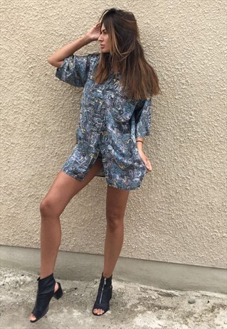 PATTERNED OVERSIZED RETRO VINTAGE UNISEX FESTIVAL SHIRT