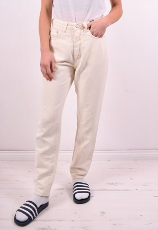 VERSACE WOMENS VINTAGE JEANS W31 L28 WHITE 90'S