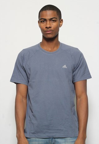 VINTAGE ADIDAS LOGO T-SHIRT BLUE