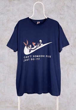 Vintage Nike Disney T-Shirt Funny Graphic Blue XXL