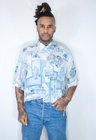 VINTAGE HAWAIIAN CRAZY PATTERNED SHIRT