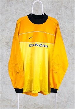 Vintage Nike Goalkeeper Football Shirt DHL Danzas Yellow XXL