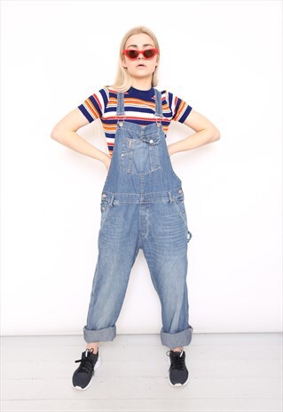 VINTAGE 90S BLUE DENIM DUNGAREES