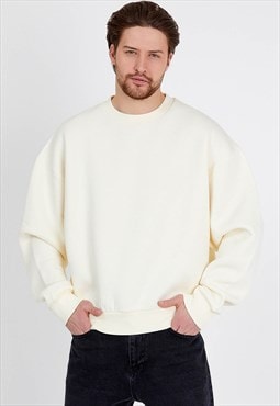 Basic Oversized Sweatshirt in Beige