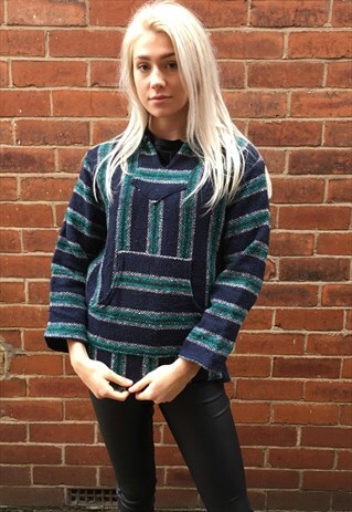 VINTAGE HOODIE NAVAJO BAJA WOVEN JUMPER