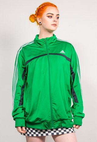 VINTAGE 90'S GREEN ADIDAS TRACKSUIT JACKET