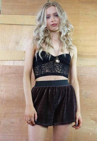MULBERRY VELVET SHORTS