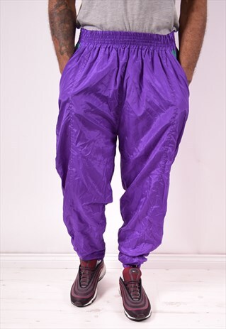 MENS VINTAGE TRACKSUIT TROUSERS MEDIUM PURPLE 90S