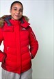 RED Y2KS THE NORTH FACE SUMMIT SERIES PUFFER JACKET COAT