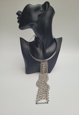 Vintage Silver Tone Mail Chain Necklace