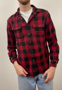 Vintage black and red chequered flannel shirt