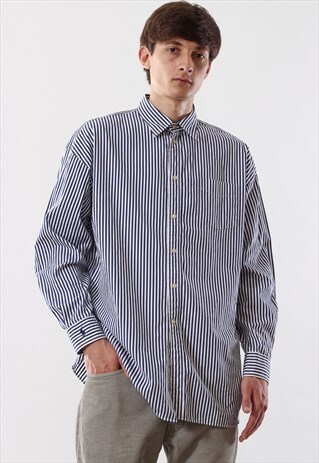 VINTAGE POLO RALPH LAUREN 90S BLUE STRIPED LONG SLEEVE
