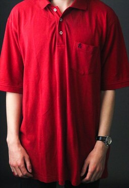 Vintage amber sound red oversized polo shirt