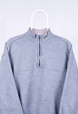 Vintage Columbia Sweatshirt 1/4 Zip Grey Medium