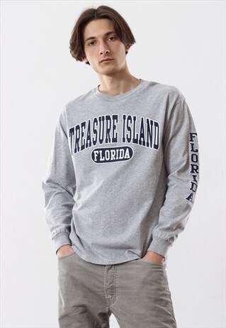 VINTAGE FLORIDA LONG SLEEVE TEE 90S GRAY