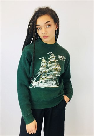VINTAGE SHIP PRINT SWEATSHIRT