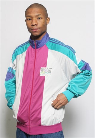 VINTAGE ADIDAS LOGO WINDBREAKER JACKET BLUE